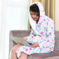 Women's Coral Fleece Bathrobe With Hood